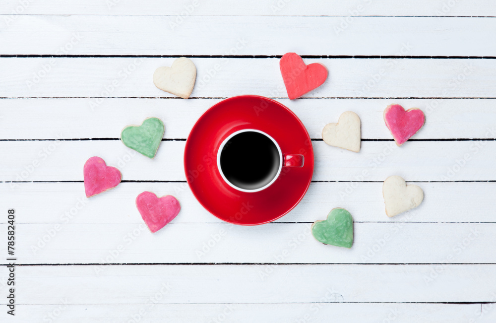 Cup of coffee and cookies Cup of coffee and cookies