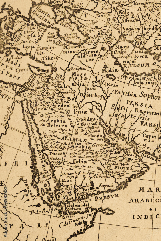 古地図　アラビア半島