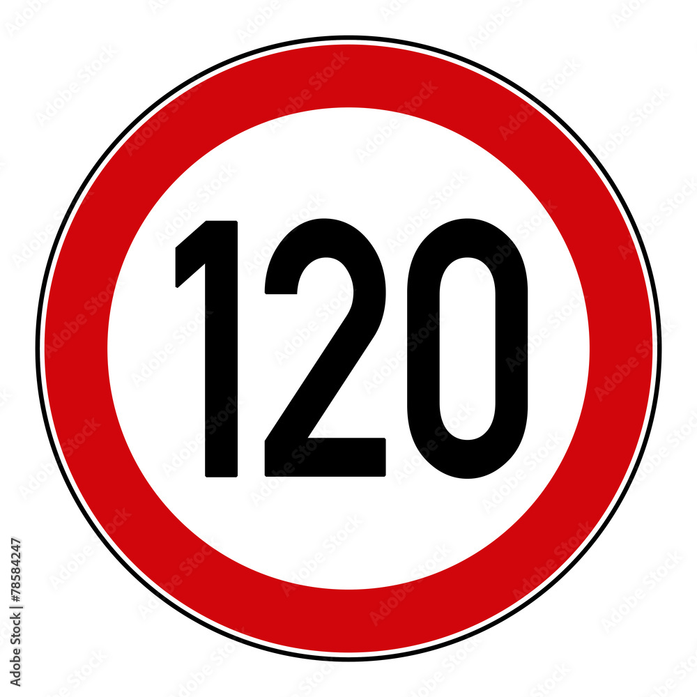 rsr19 RoadSignRound 274 - Höchstgeschwindigkeit 120 km/h - g3254