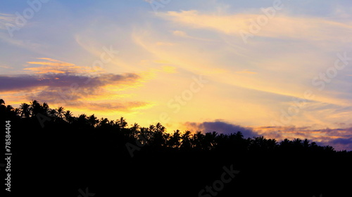 Wallpaper Mural 4k video. Beautiful Sunset With Mountains and Palms in Koh Samui Torontodigital.ca