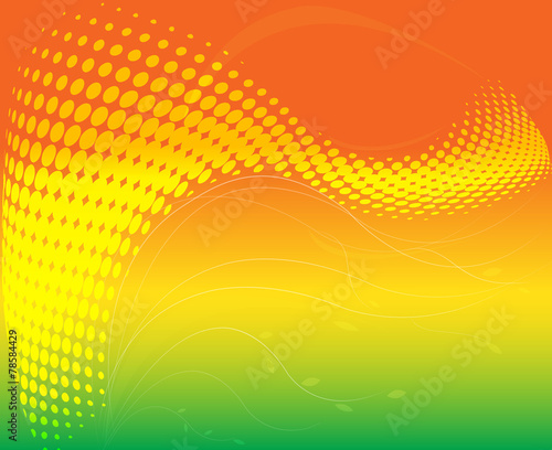 Beautiful rainbow background with wave and halftone effect