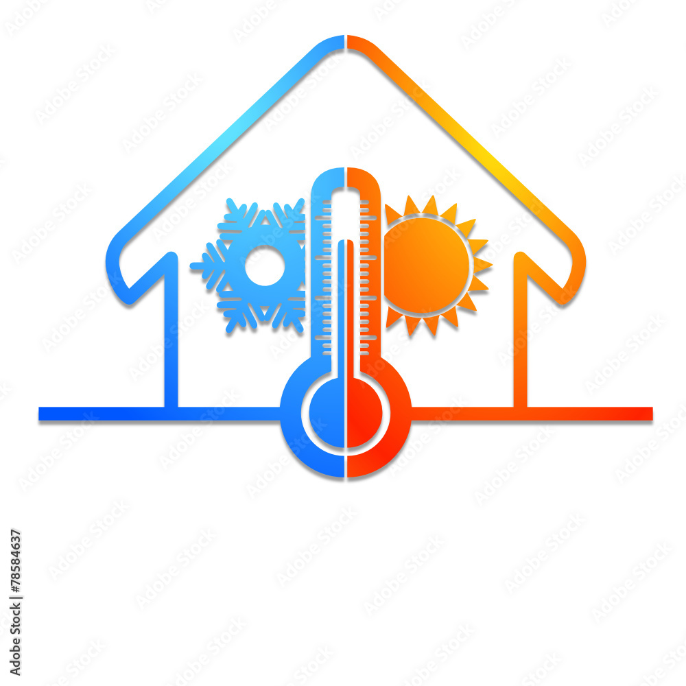 logo isolation chauffage climatisation dans la maison Stock Vector