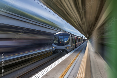 Fotografija high speed train with motion blur