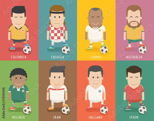 Set of national soccer team uniform , football player