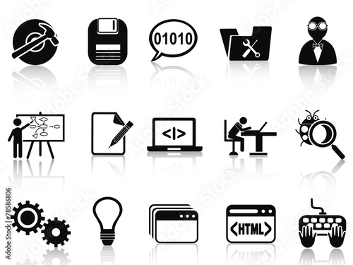 program development icons set