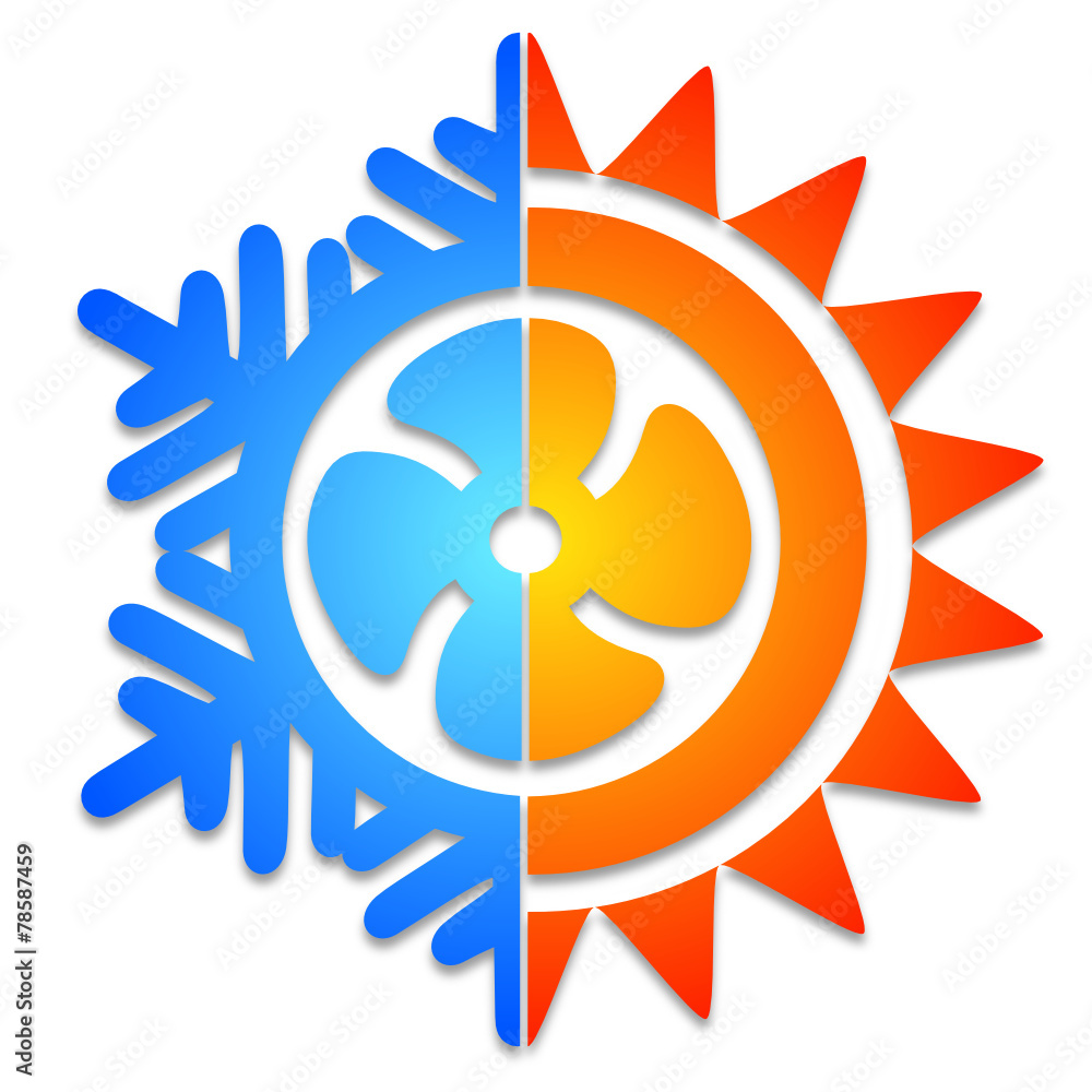 logo ventilation climatisation chaud froid Stock Vector | Adobe Stock