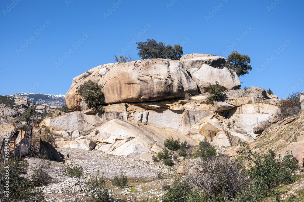 Granite boulders in Hueco de San Blas, La Pedriza, Spain