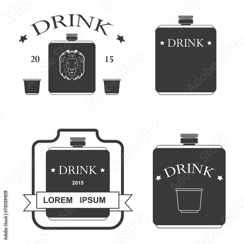 set of logos for drinking