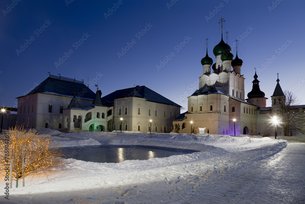 The Kremlin of Rostov the Great in winter, Russia