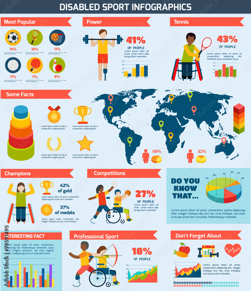 Disabled Sports Infographics Disabled Sports Infographics
