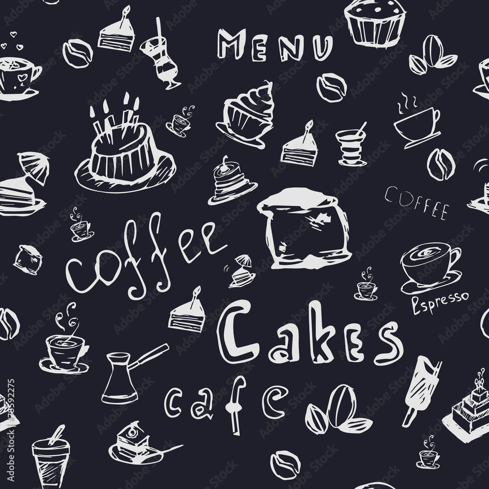 Vector seamless coffee background