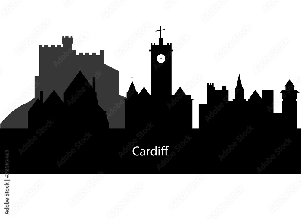 silhouette Cardiff in Wales