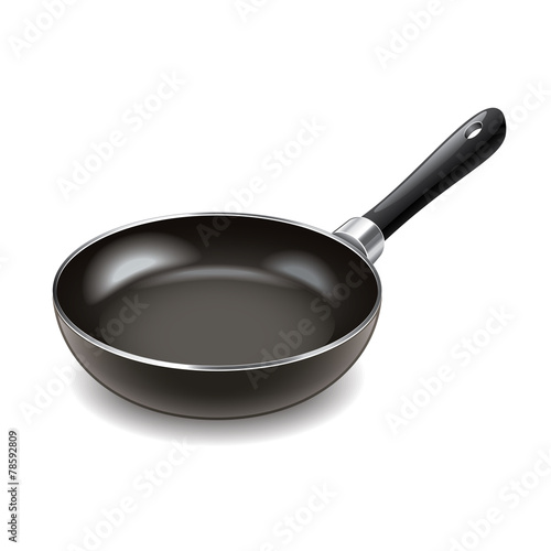 Frying pan isolated on white vector