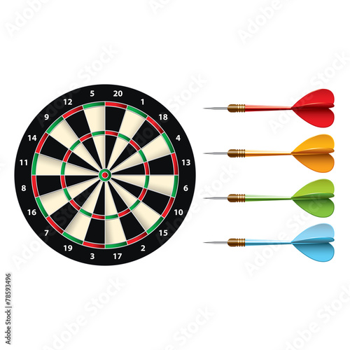 Darts set isolated on white vector