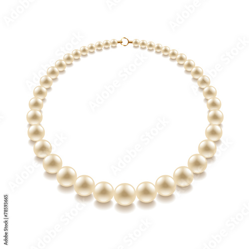 Pearl bead isolated on white vector