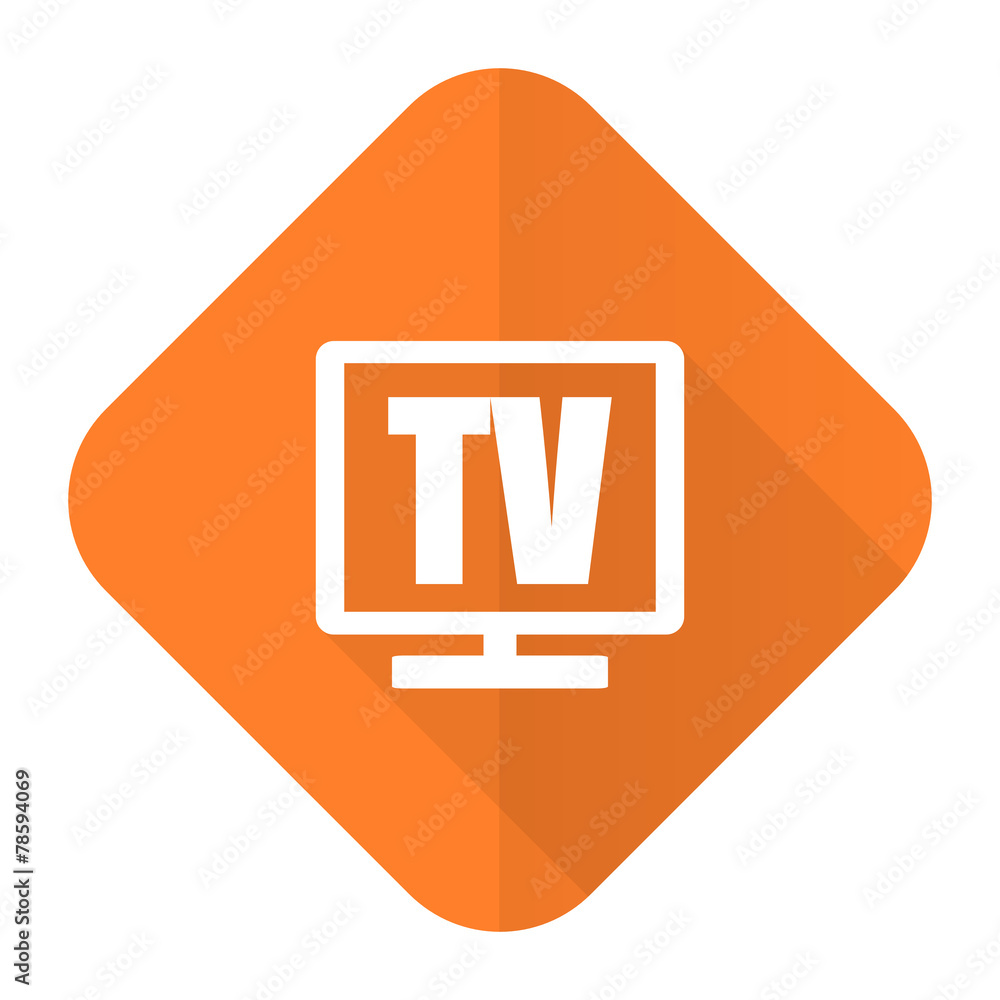 tv orange flat icon television sign tv orange flat icon television sign