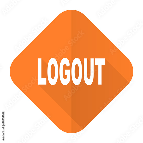 logout orange flat icon