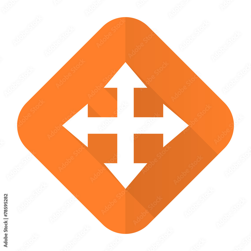 Obraz premium arrow orange flat icon