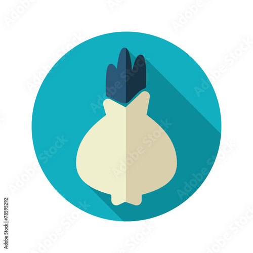 Onion flat icon with long shadow