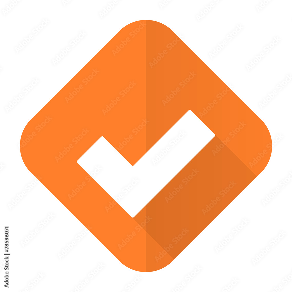 accept orange flat icon check sign accept orange flat icon check sign