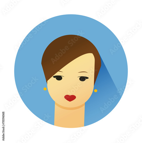 Vector illustration of girl with cute hair style