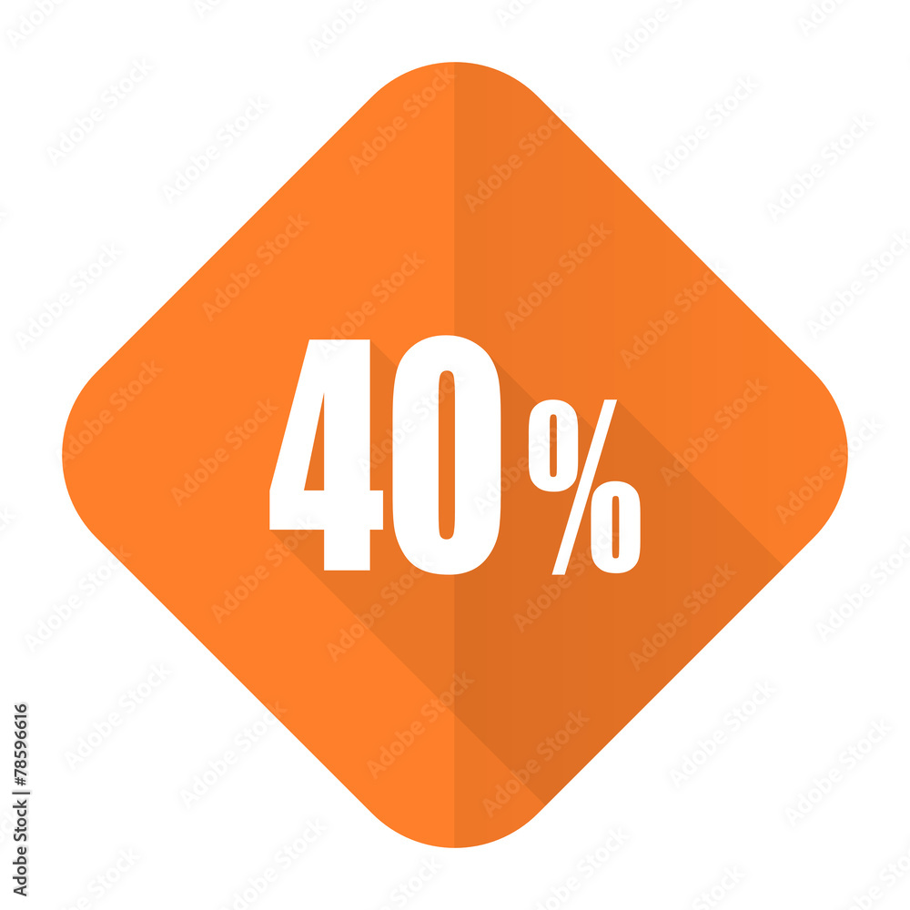 40 percent orange flat icon sale sign 40 percent orange flat icon sale sign