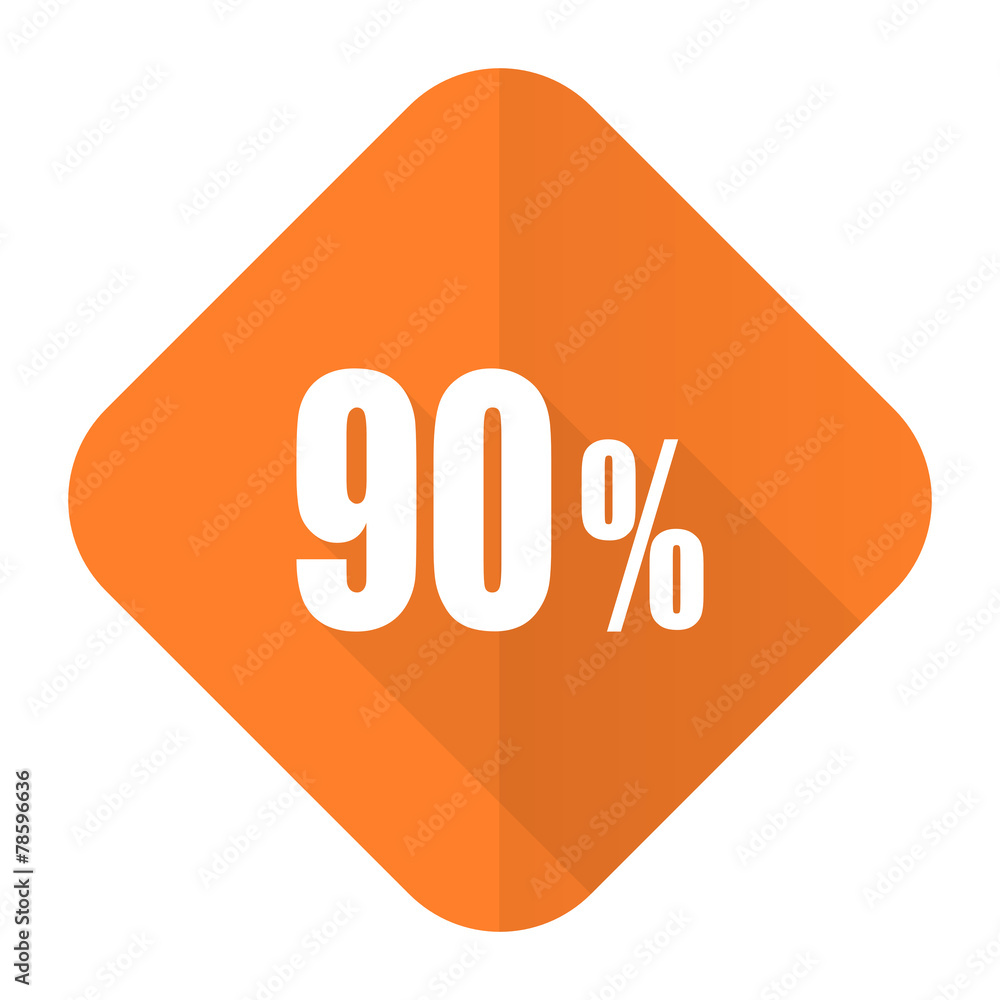90 percent orange flat icon sale sign 90 percent orange flat icon sale sign