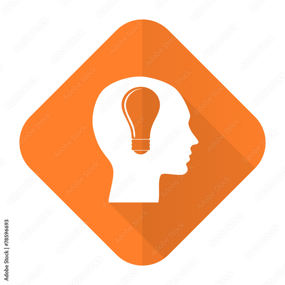 head orange flat icon human head sign head orange flat icon human head sign