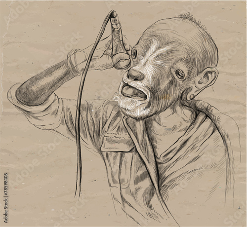Singer - The goat - vector illustration (converted)