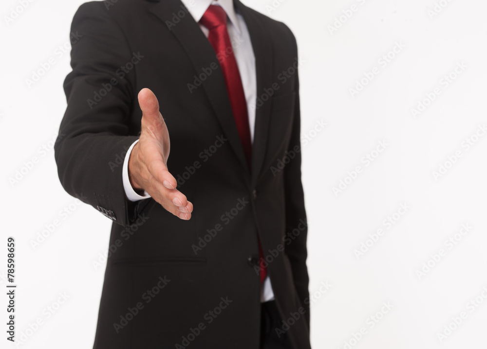 Businessman ready for handshake Businessman ready for handshake