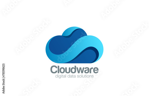 Logo Cloud computing design vector. Data storage icon
