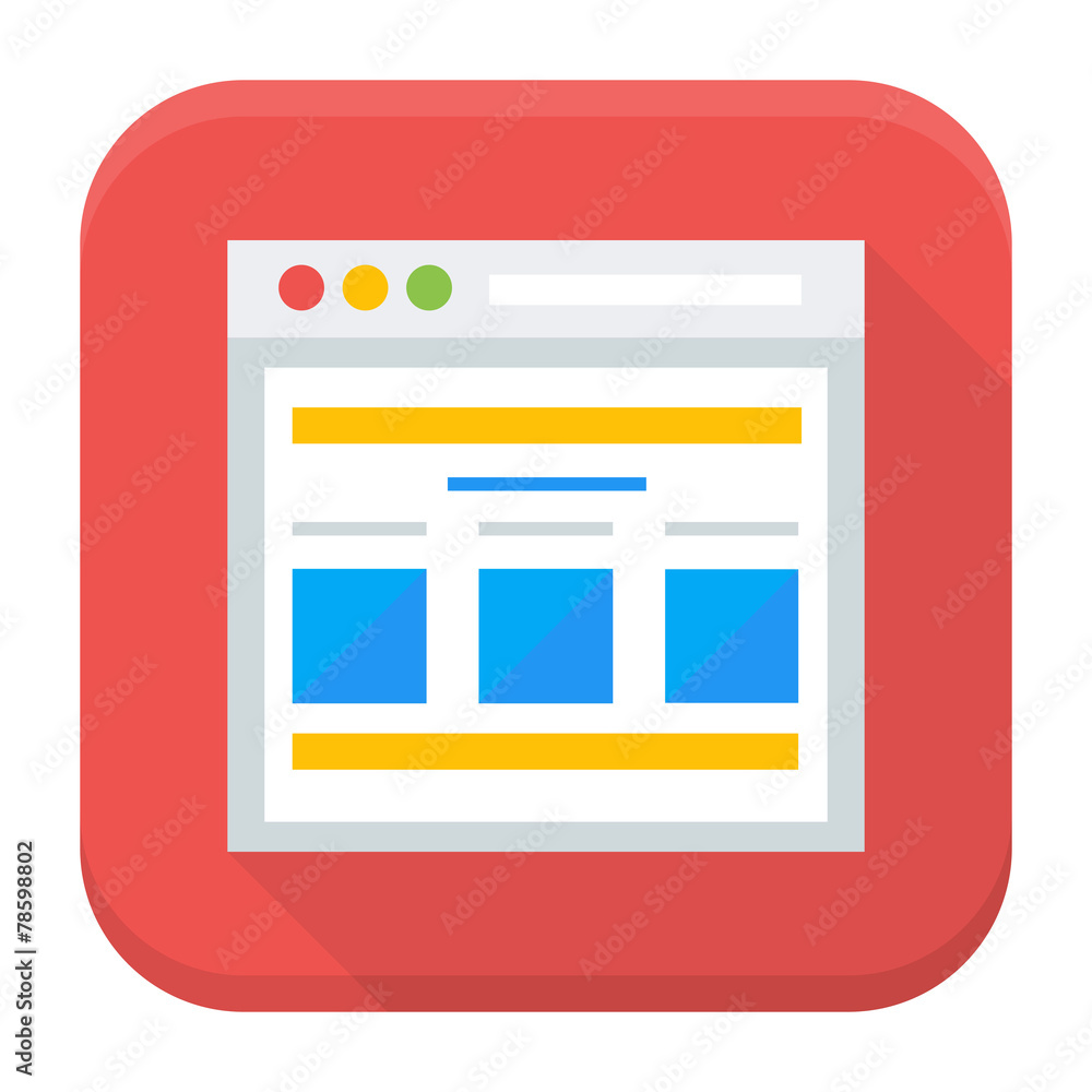 Webpage app icon with long shadow Webpage app icon with long shadow