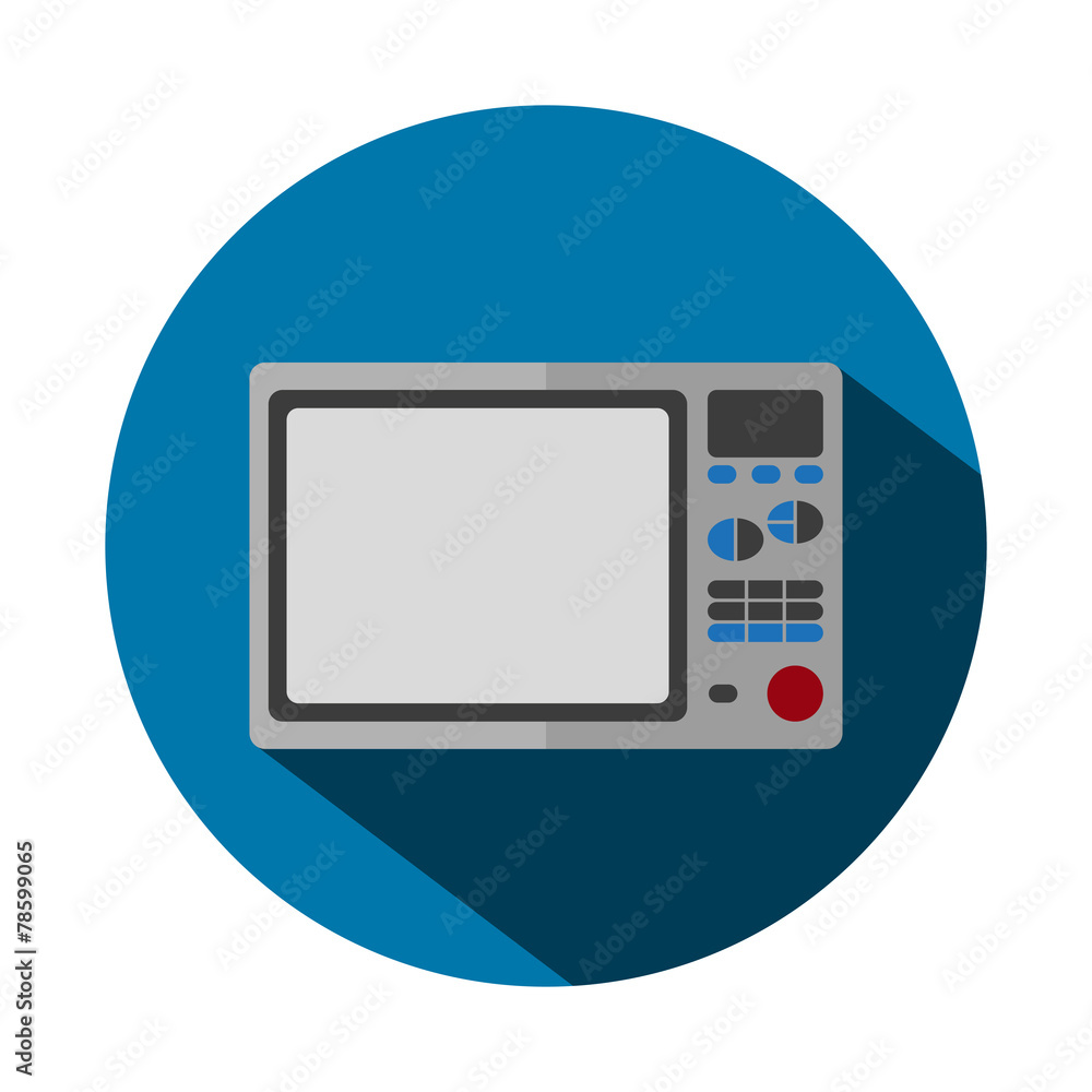 Vector illustration of flat microwave