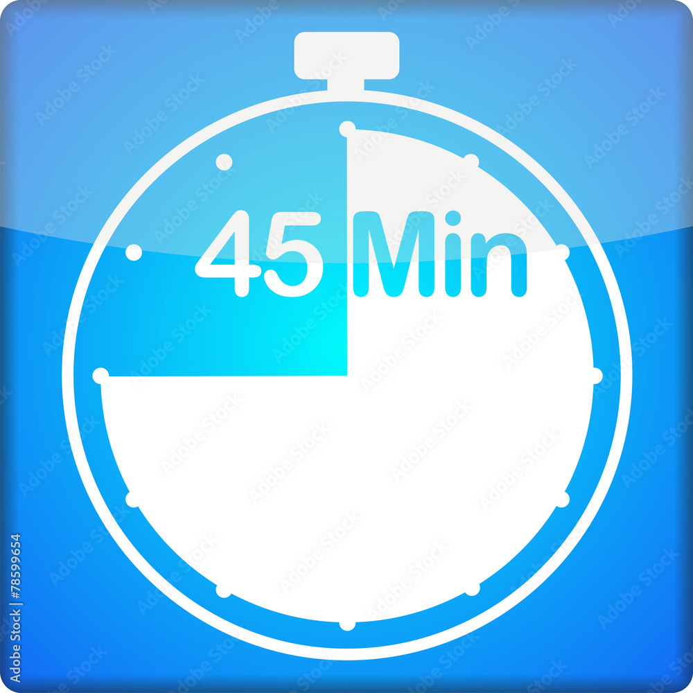 Uhr mit 45 Minuten Stock Illustration | Adobe Stock