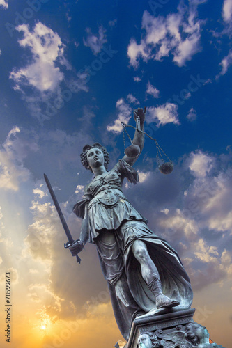 Justitia, a monument in Frankfurt, Germany