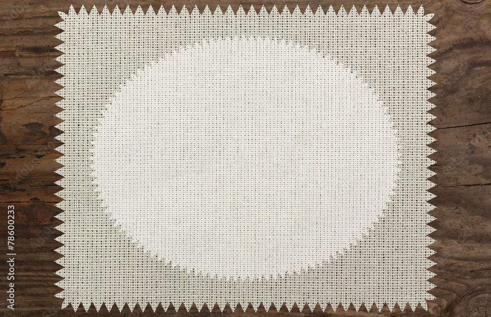 Fototapeta premium burlap napkin linen textile table wooden zigzag edge