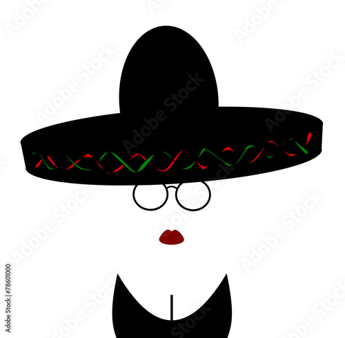 woman wearing sombrero and glasses