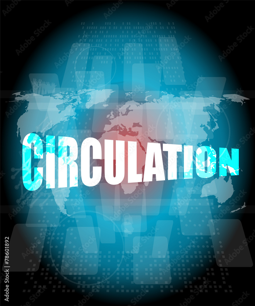 circulation word on digital touch screen