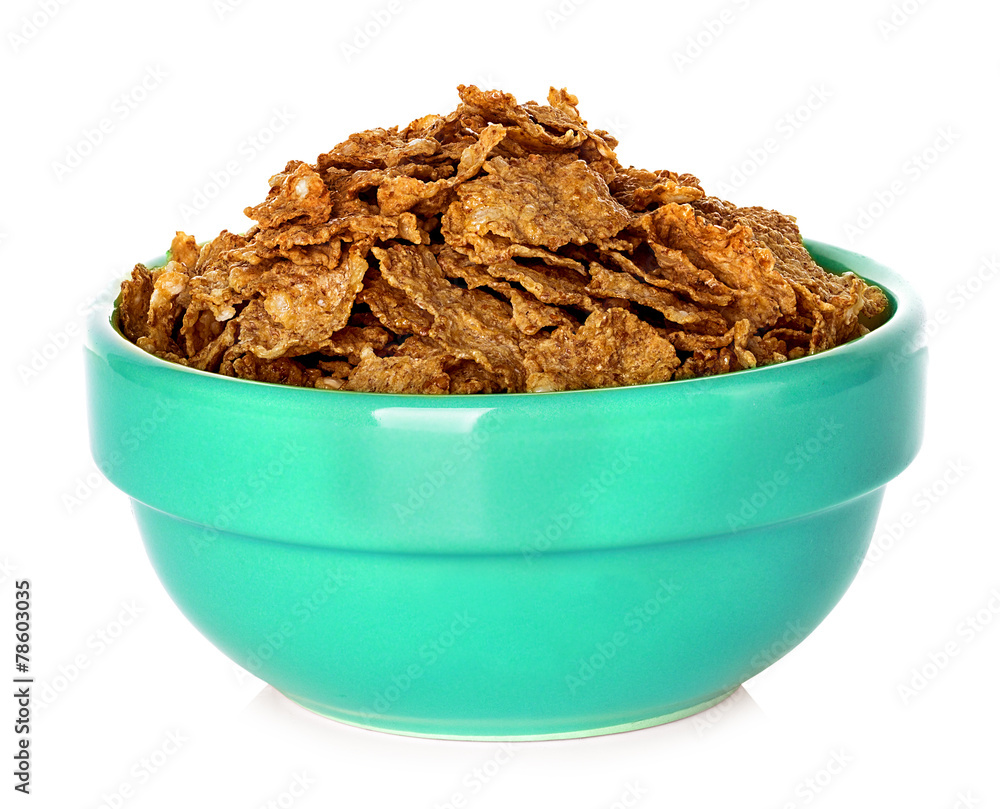 Bowl with flakes isolated on the white background Bowl with flakes isolated on the white background