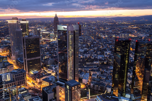 frankfurt am main germany cityscape evening