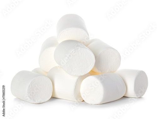 Marshmallow isolated on white background photo