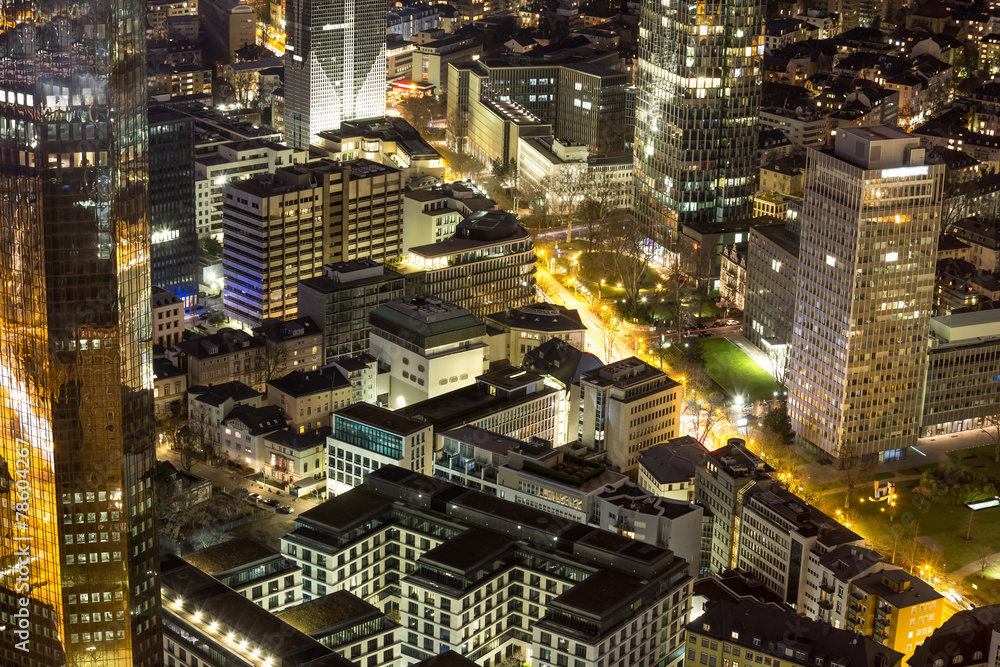 Obraz premium frankfurt am main germany cityscape at night