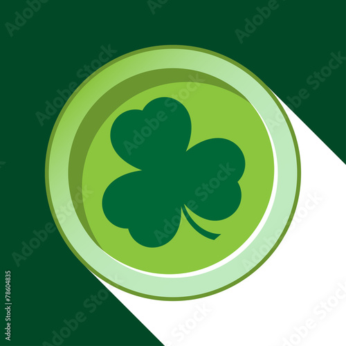 vector button with dark green shamrock