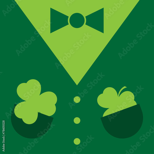 dark green suit with shamrocks