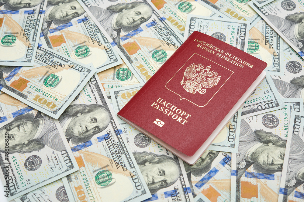 Russian passport with American dollars Russian passport with American dollars