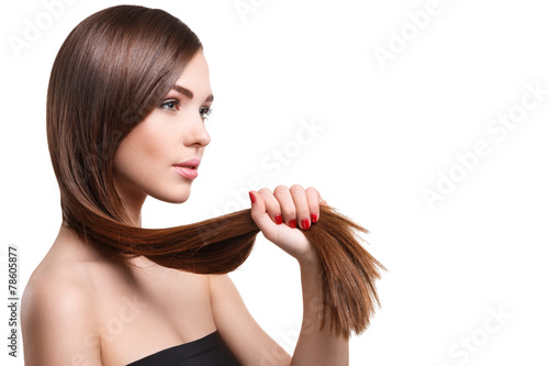 Canvastavla Woman with beautiful long hair