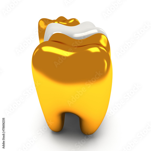 Fototapeta Naklejka Na Ścianę i Meble -  Gold and healthy teeth