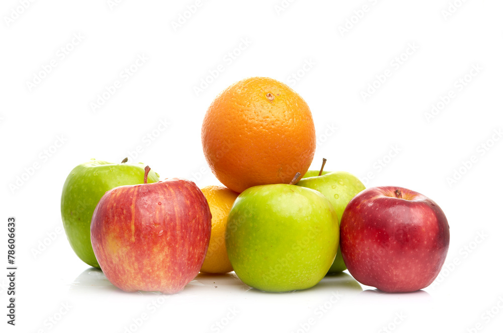 Composition with fruits isolated on a white Composition with fruits isolated on a white