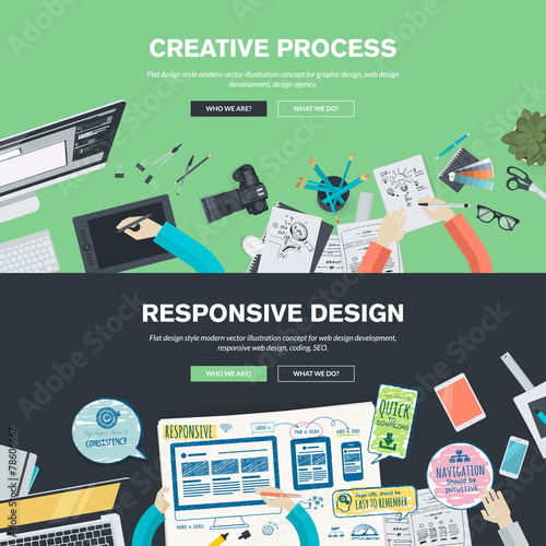 Flat design illustration concepts for graphic and web design