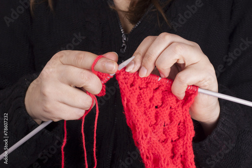 woman with knitting hands © aydemori